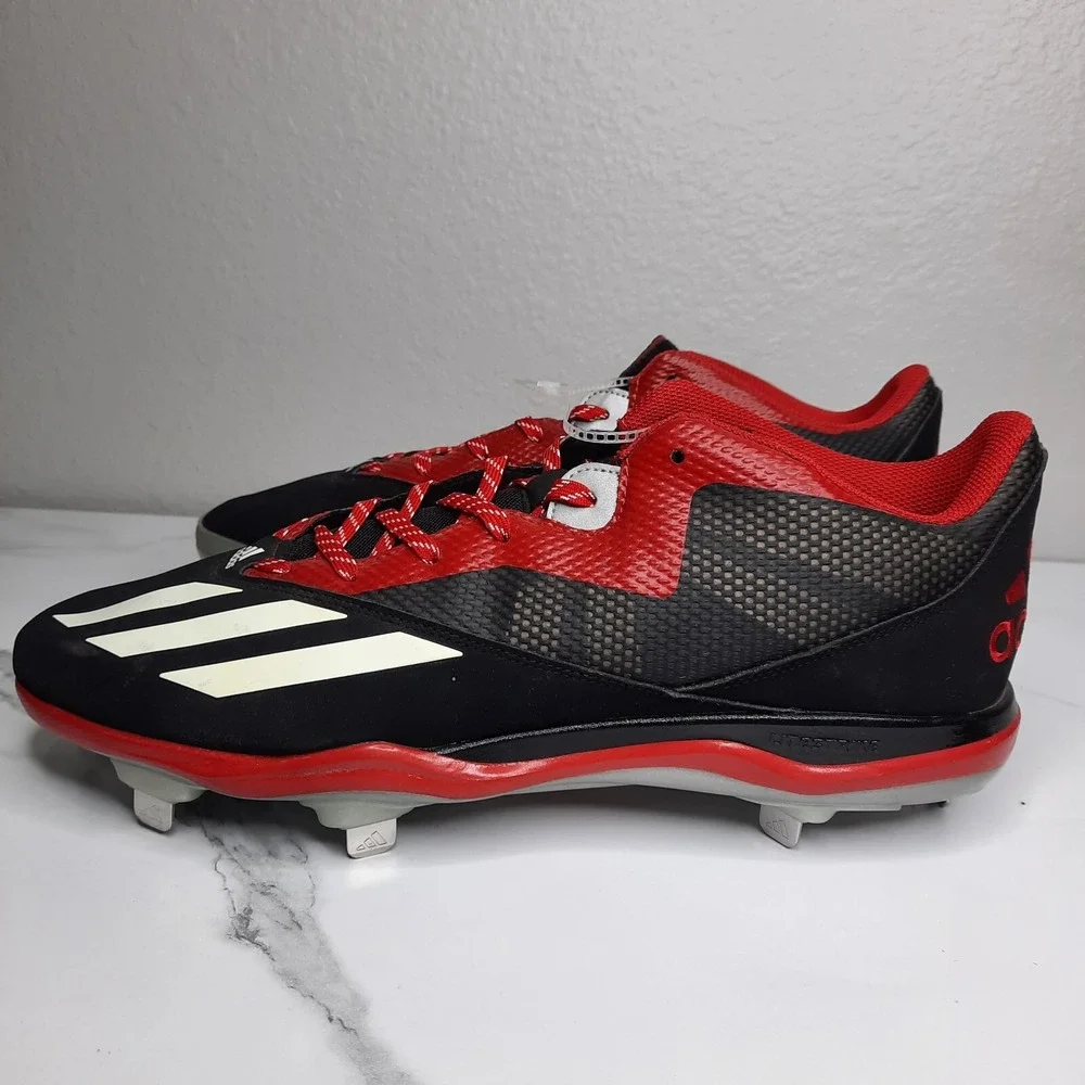 Adidas Litestrike Ironskin Baseball Softball Cleats Men's Size 13.5 Black Red